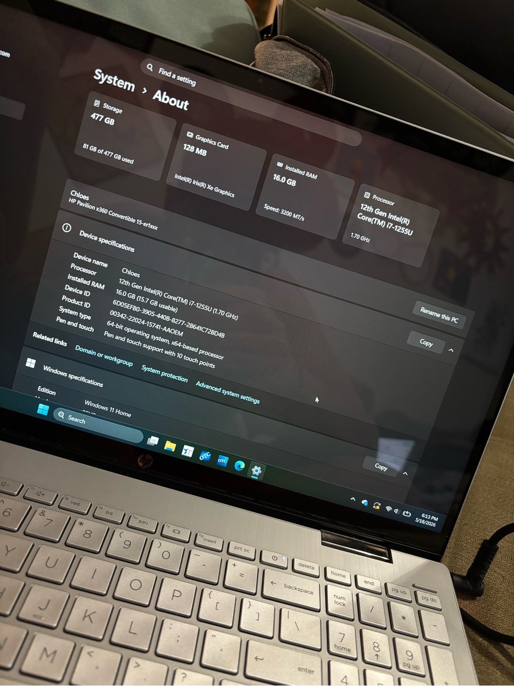 HP Convertible Touchscreen Laptop - Silver and Black